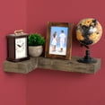 thumbnail image 3 of Excello Global Products Wooden L Shaped Floating Shelves: Ready to Hang Home Decor for the Living Room, Bedroom, Office, Kitchen or Bathroom (2 Pack) - EGP-HD-0373, 3 of 4