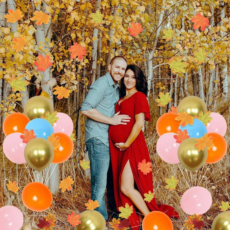 Fall Gender Reveal Decor - He/She Little Turkey Backdrop, Balloon Arch,  Maple Leaves, Thanksgiving Baby Shower - Walmart.com