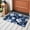 Blue, variant on Navy Blue Spring Floral Bathroom Mats 2x3 FT,Non Slip Small Kitchen Mat,Summer Flowers Watercolor Botanical Washable Soft Backed Front Door Throw Rugs Indoor Outdoor Doormats for Entryway Sink