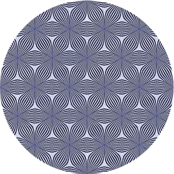 Ahgly Company Indoor Round Patterned Blue Angel Blue Area Rugs, 3' Round