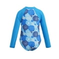 thumbnail image 2 of inlzdz Kids Girls One Piece Swimsuits Long Sleeve Rash Guard Swimwear Bathing Suit Blue Flower 6, 2 of 7
