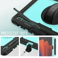 thumbnail image 4 of Dteck Case For Samsung Galaxy Tab S7 FE 2021 12.4-inch SM-T730/T736B,Shockproof Rubber 3-Layer Protection Hybrid Hard Kickstand Case Cover for Galaxy Tab S7+ T970/T975 with Shoulder Strap,Mint+Black, 4 of 7