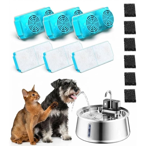 Dog Water Fountain Filters for Selene 4.0L/134oz, 6 Packs 6 Sponges
