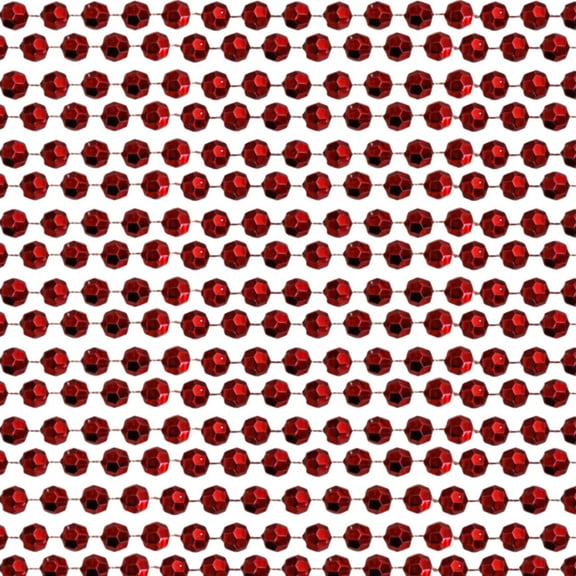 48" 12mm Cut Metallic Red Mardi Gras Beads - Dozen (12 Necklaces)