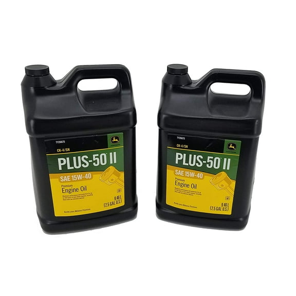 John Deere (2 Pack) Plus-50 II SAE 15W-40 CK4/SN Premium Engine Oil 2.5 Gallo...