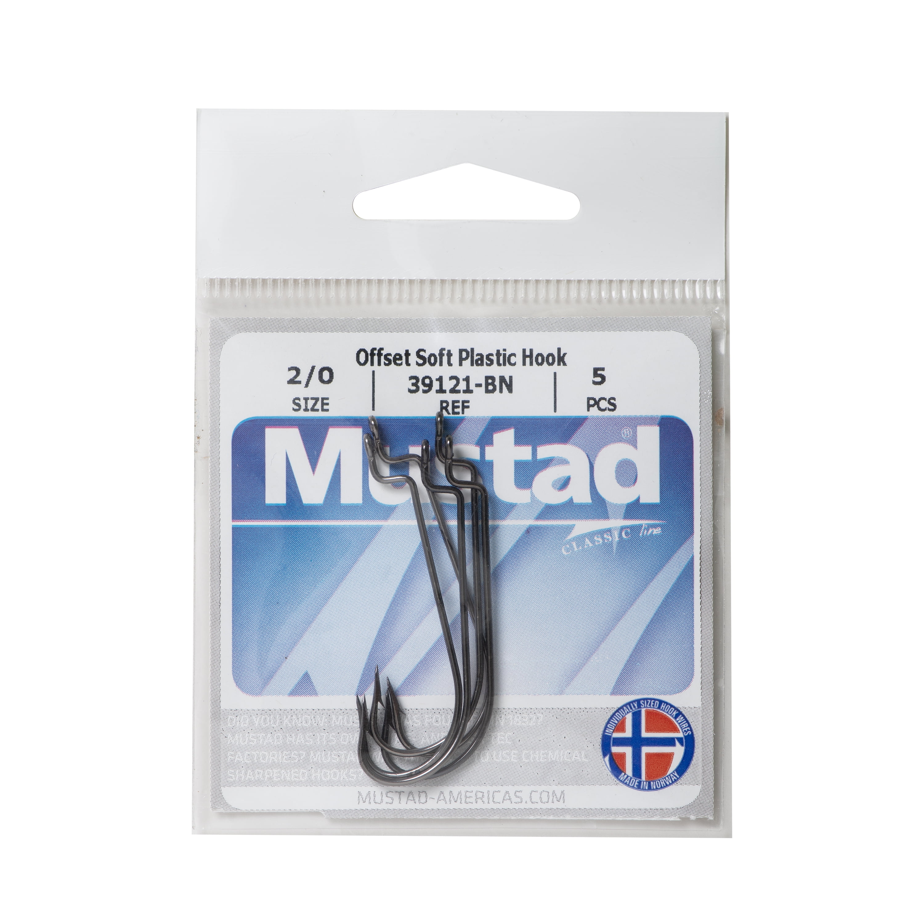 Mustad Offset Sproat Worm Hook (Black Nickel) - Size: 3/0 5pc