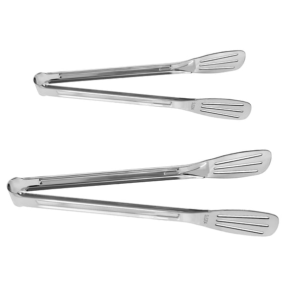 Unique Bargains Kitchen BBQ Tong Set for Cooking Stainless Steel Serving Tongs 2Pcs
