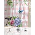 thumbnail image 6 of Sheer Curtains 54 Inch Length 2 Panels Set for Kitchen, Spring Semi Sheer Curtains for Windows, Bicycles Leaves Butterfly Flowers Pink Buffalo Plaid Voile Window Treatments Rod Pocket Curtain, 6 of 7
