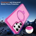 thumbnail image 6 of For Samsung Galaxy S26 Ultra 5G Case (Compatible With MagSafe)  With Invisible Magnetic Metal Kickstand O-Ring Holder Military-Grade Shockproof Phone Case,Rose red,For Galaxy S26 Ultra 5G, 6 of 9