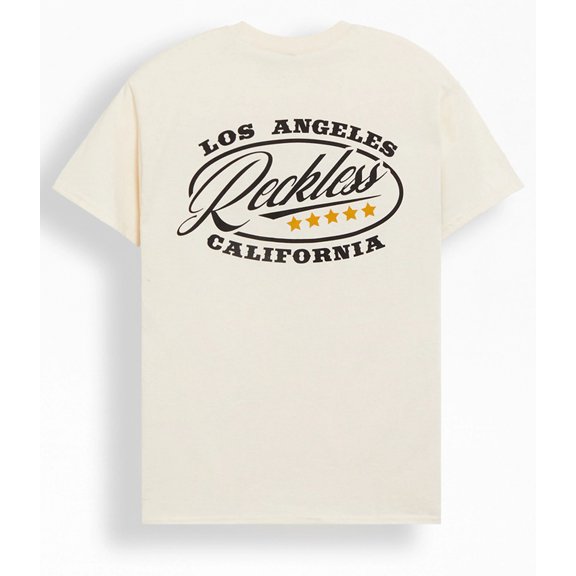 Young & Reckless Men's T-Shirt Frontier Short Sleeve CrewneckTee (Small, Natural)