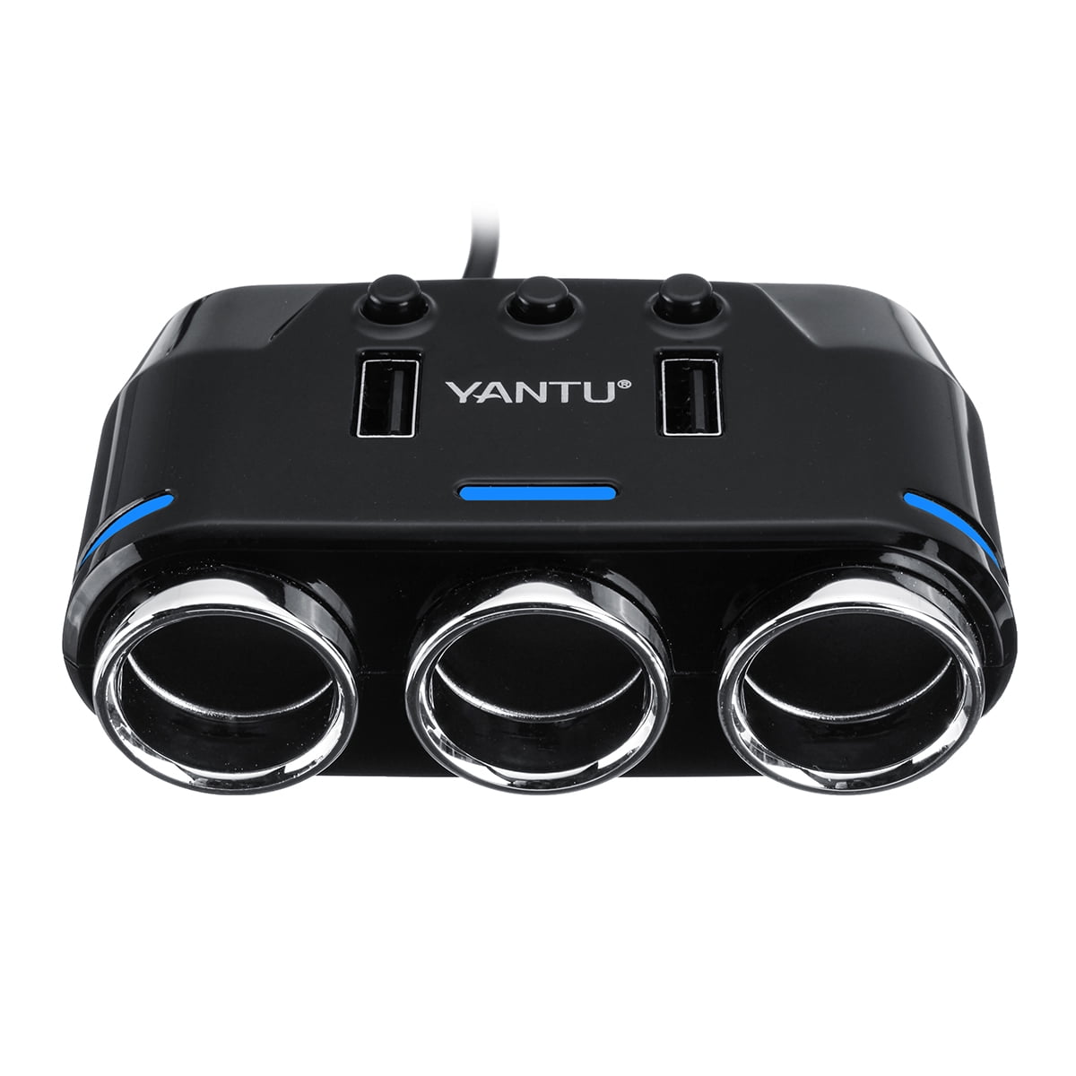 Dual USB Port 3 Way Auto Car Cigarette Lighter Socket car outlet