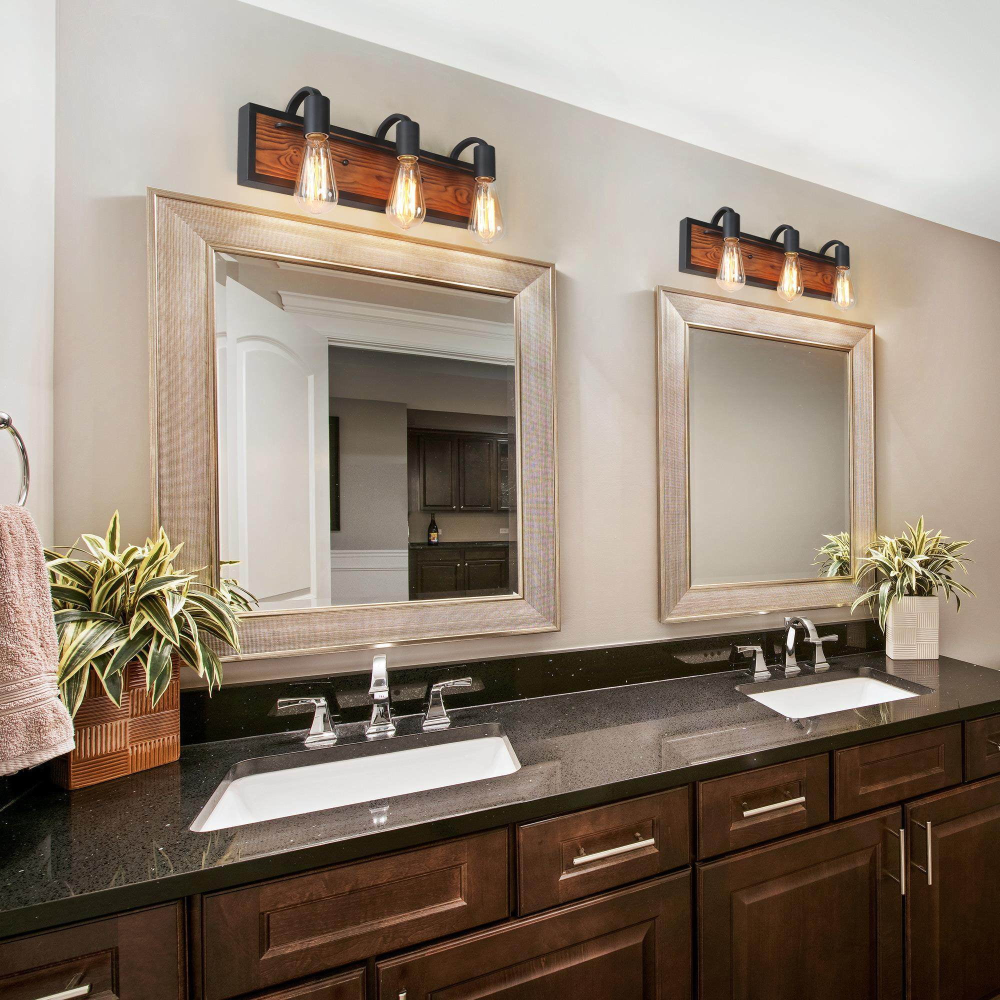 Espird Matte Black Bathroom Vanity Light, 3-Light Vanity