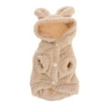 thumbnail image 3 of OUNONA Light Brown Dog Jacket with Bear Ears Hood and Secure Buckle Closure for Outdoor Adventures, 3 of 8