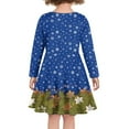 thumbnail image 3 of DISNIMO Blue Christmas Dress Girls Star Dress for Children Girls Winter Dresses Size 3-4 Girls Dress Winter Twirl Dress Girls Long Sleeve Twirly Dress Girls Midi Dresses Childrens Dresses for Fall, 3 of 6