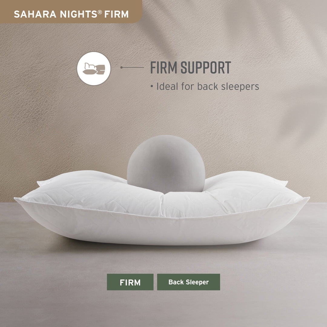 Sobel Westex: Hotel Sahara Nights Firm Pillow for Adults | Microfiber Side Sleeper | 300TC 100% Cotton Case | Hotel and Resort Quality |  Soft, Machine Washable, Hotel Quality, Queen (1 Pack)