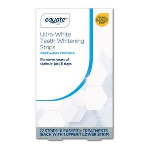 Equate Ultra White 11 Day Teeth Whitening Strips, 22 Count