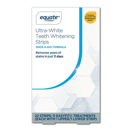Equate 11 Day Ultra White Teeth Whitening Strips, 22 Count