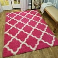 thumbnail image 2 of Maxy Home Bella Trellis Pink 5 ft. x 7 ft. Shag Area Rug, 2 of 7