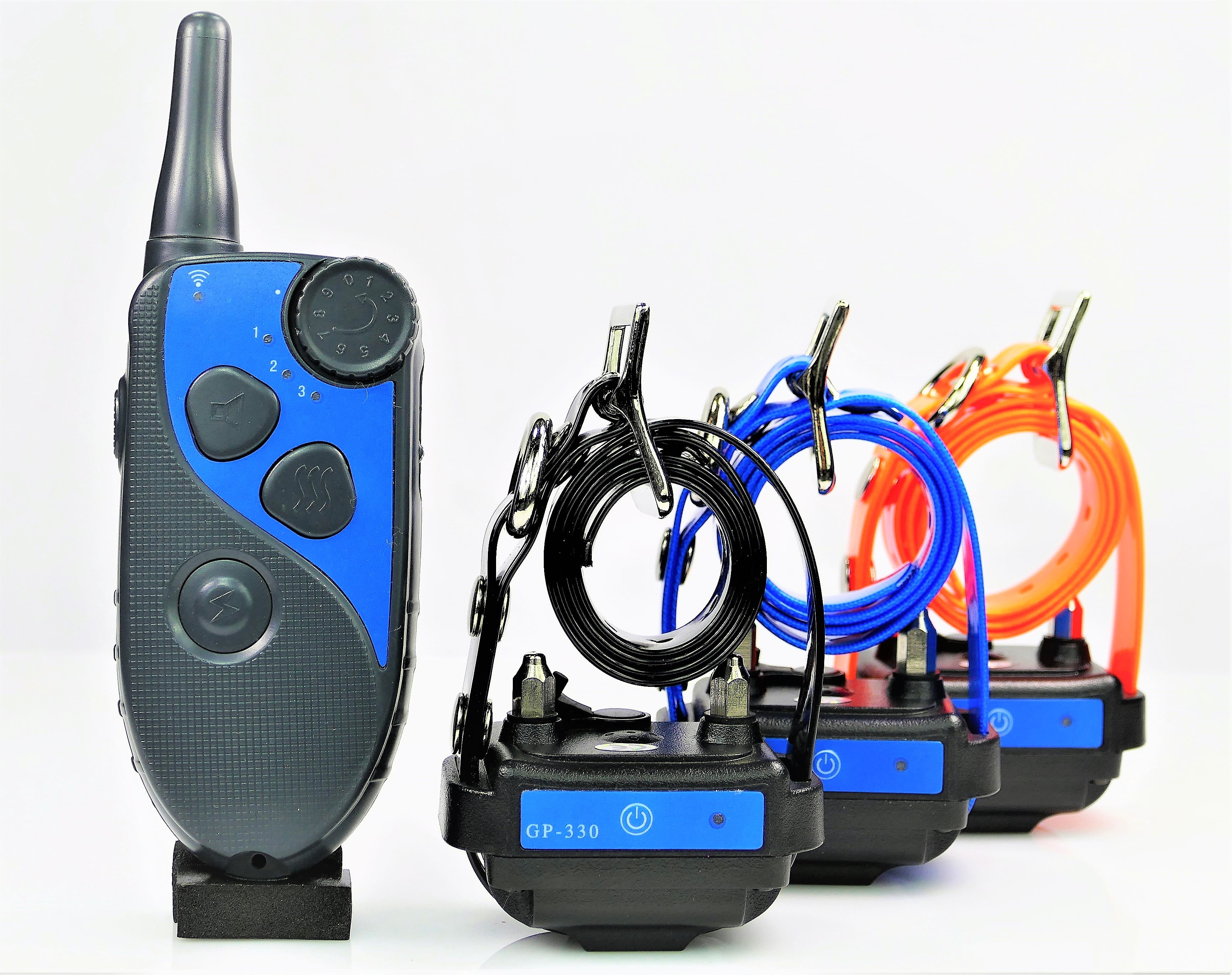 GROOVYPETS 650 Yards Remote Three Dog Training Shock Collar No Bark Trainer:Rechargeable Waterproof Collar 10 Levels... by