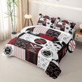 thumbnail image 3 of Erosebridal Baseball Patchwork Quilt Full, Red Buffalo Full Bedspread Sets for Men and Women, 3pcs, 3 of 7