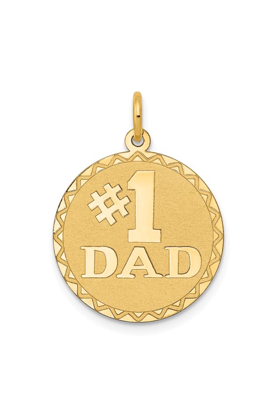 14K #1 Dad Charm in 14k Yellow Gold