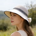 thumbnail image 2 of Gtoiithly Women Fashionable Wide Brim Sun Hat with Bow Design Breathable Summer Travel Beach Hat for Outdoor Activities Beige, 2 of 4
