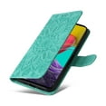 thumbnail image 6 of Wallet Case for Samsung Galaxy A32 5G Flower Embossed Pattern Purse Case, PU Leather Flip Cover with Card Holder and Kickstand, Silicone Full Body Shockproof Magnetic Clasp Protection Case, Green, 6 of 8