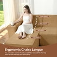 thumbnail image 5 of 95 Cloud Couch, Brown Modern Sectional Couch for Living Room, L-Shaped Corduroy Boneless Sofa with Deep Seat, 1 Ottoman, Left-Facing Chaise, 5 of 8