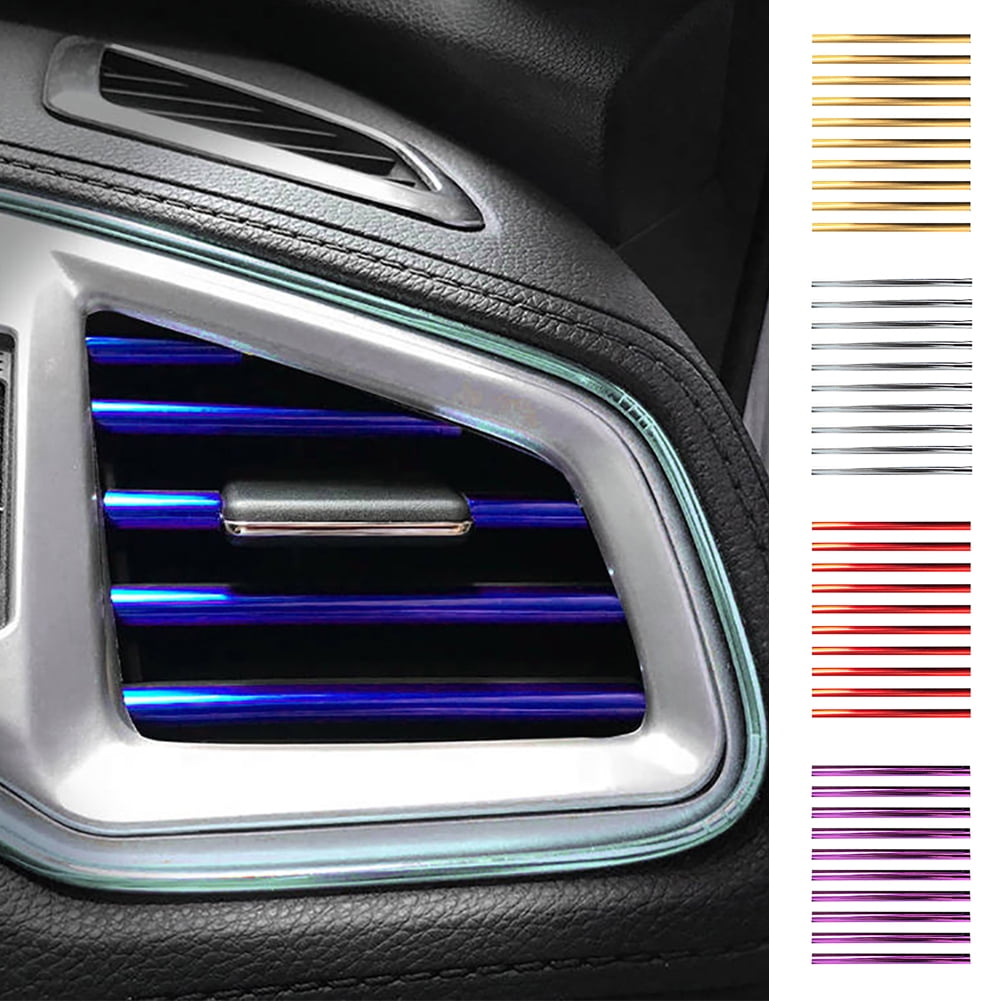 DGROEE 10Pcs Auto Air Vent Outlet Trim PVC Air Conditioner Decoration