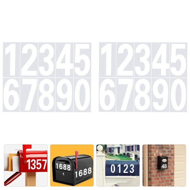 CRAFTHROU 2Ud Pegatinas De Números Reflectantes Autoadhesivas En Plata Para Identificación Exterior