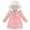 Hot Pink, variant on Girls Winter Warm Dress Coat Fleece Lined Jacket Fuzzy Hooded Long Down Kids Windproof Overcoat Outerwear Light Pink for Size 7-8 Years