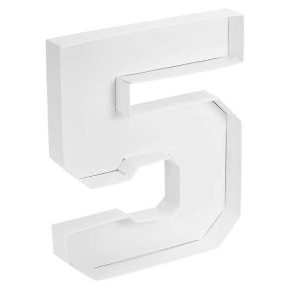 Uxcell 10" Cardboard Number, Number 5 Paper Box Fillable Tray Container for Mache Chocolate Candy Decorations, White