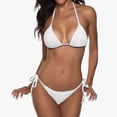 thumbnail image 1 of BKQCNKM Halter Bikini Sets for Women, Low Rise Bikini, Triangle Bikini Sets for Women, Triangle Bikini, String Bikini, White S, 1 of 5