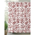 thumbnail image 3 of Red Boho Flower Bathroom Curtain 72 Inch Shower Curtain with Hooks, Vintage Paisley Farmhouse Pattern Waterproof Polyester Bath Curtain Washable Bathtub Curtain 72''x 72'', 3 of 6