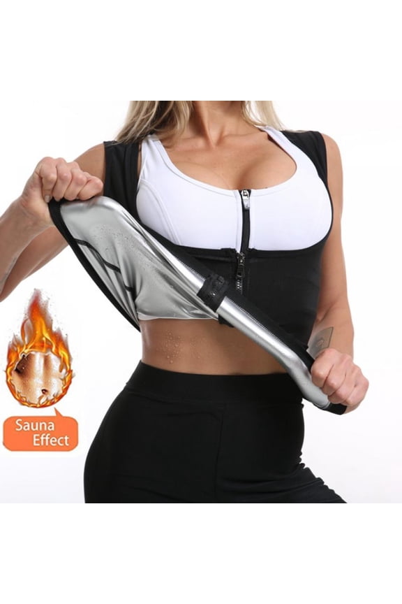 Women Waist Trainer Corset Zipper Vest Body Shaper Cincher Tank Top with Adjustable Straps