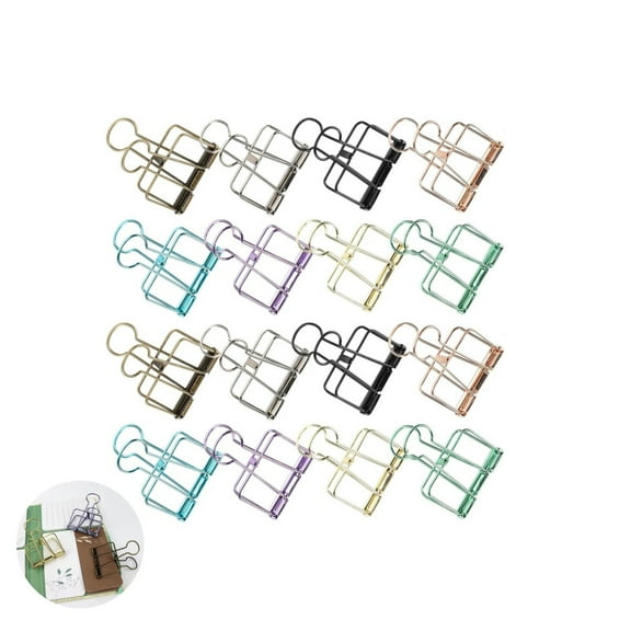 QZS Reusable Metal Long Tail Clamps,Portable Binder Clips for Indoor,16 Pack Durable Long Tail Clips for Home,Office Supplies(XL)