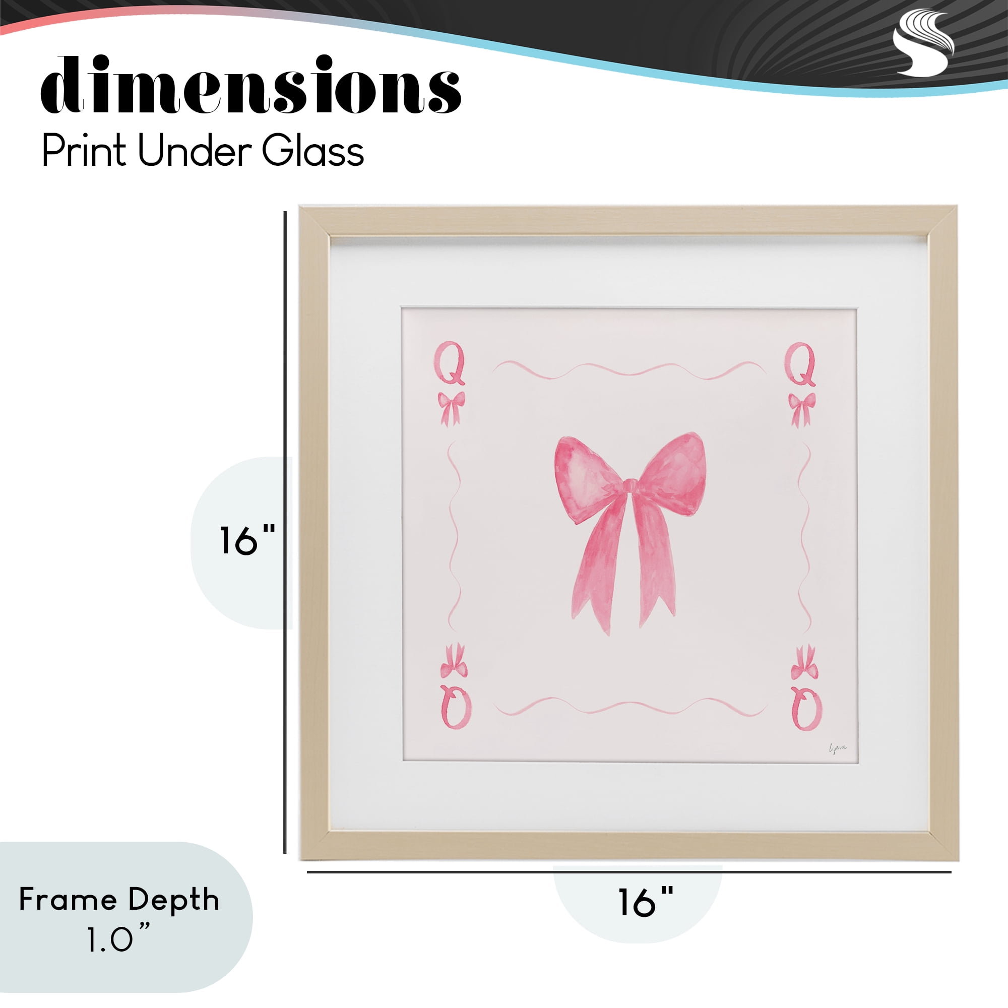 Stupell Industries Queen of Ribbons Card Birch Framed Print Under Glass, design by Lucille Price