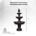 thumbnail image 3 of 58.3" 3-Tier Electric Outdoor Freestanding Water Fountain - Classic Leaf Design, Brown Resin with Pump, 3 of 11
