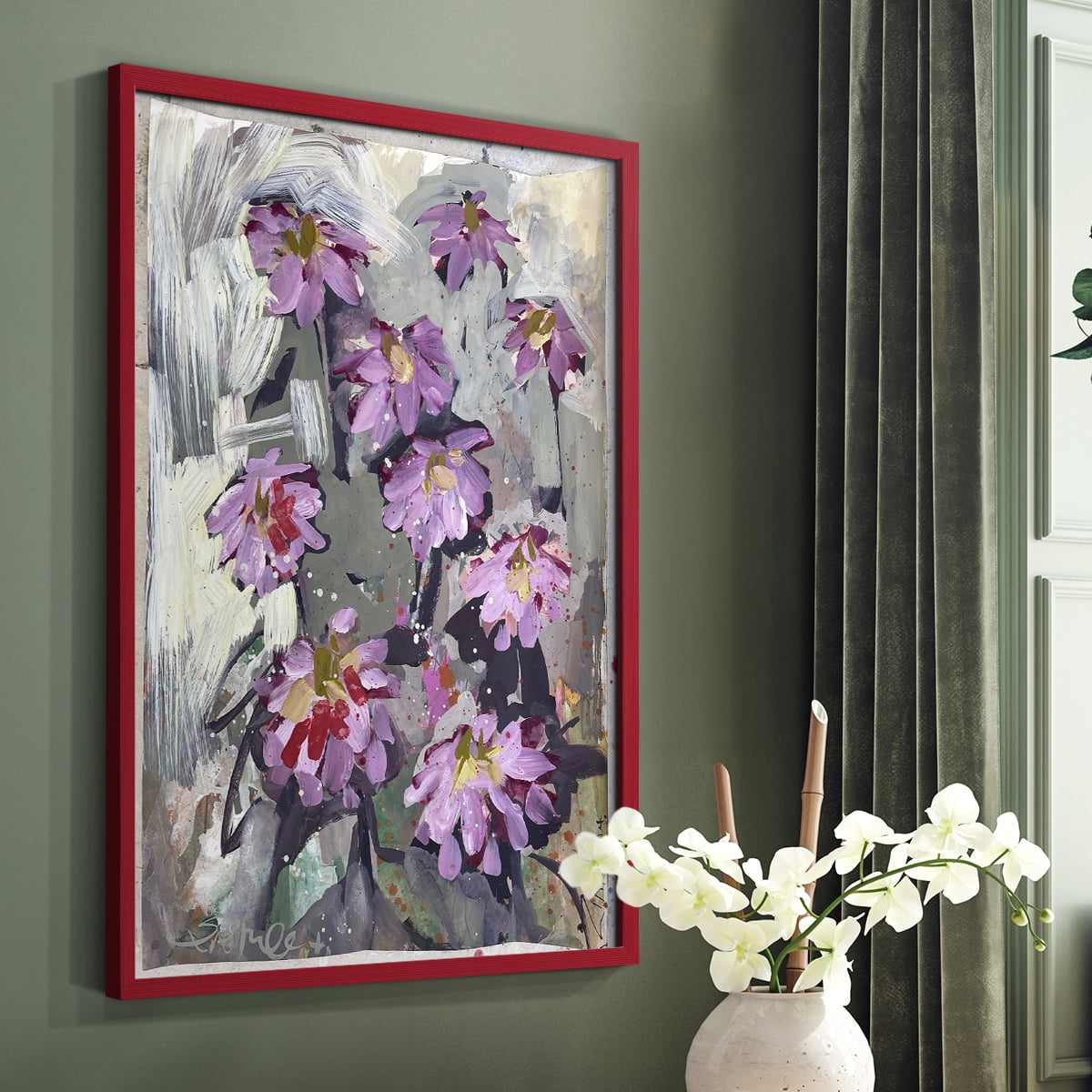 Zinnia II Framed Print - Solid Wood in Single Picture Frame Solid Wood 2 Framed Print