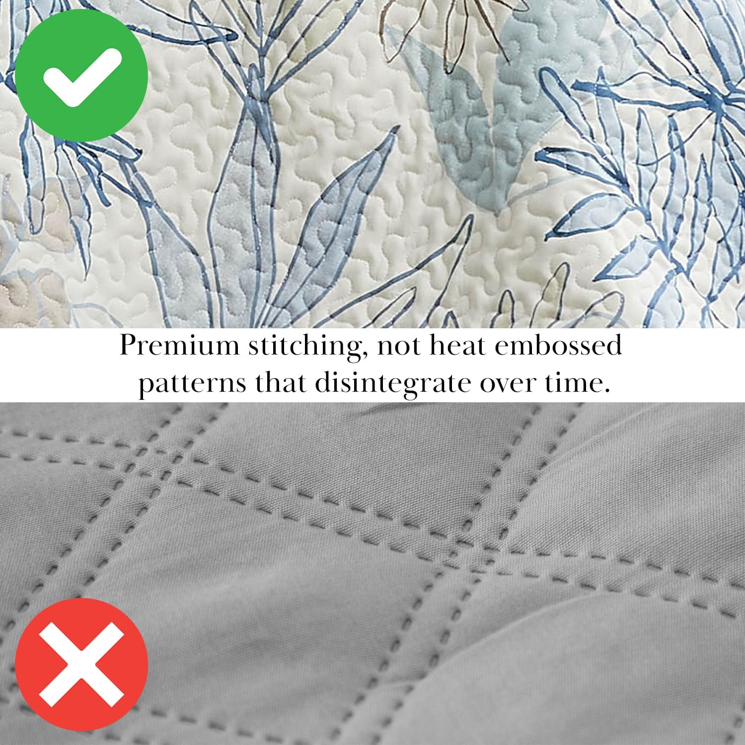 Southshore Fine Living, Inc. Oversized Quilt Bedding Set, 2-Piece Twin XL Coverlet with Matching Pillow Sham, Tropical Print Coverlet, All Season Quilt Bedspread, Lightweight Twin XL Quilts, Blue