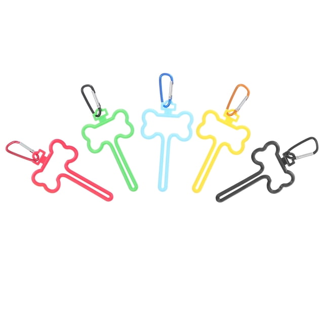 RUNROTOO 5Pcs Poop Bag Clips for Leashes Abs Material for Outdoor Activities in Yellow Color