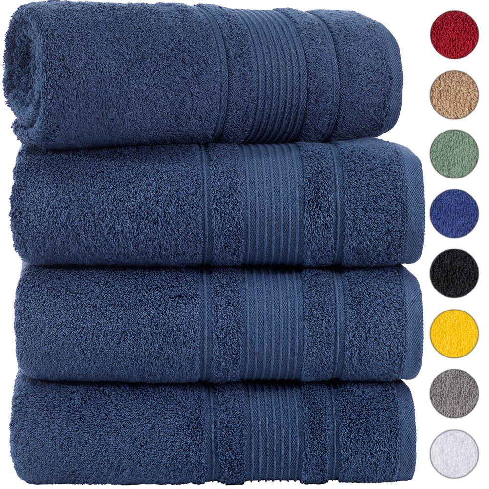 4Piece Bath Towels Set for Bathroom, Spa & Hotel Quality 100 Cotton