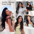 thumbnail image 5 of Extensiones de cabello con halo negro y alambre invisible, tamaño ajustable, 22 pulgadas de largo, sintético, ondulado y rizado, para mujeres, sin clip, 5 of 5