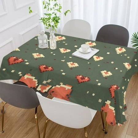 

ALAZA Hearts with Bows Rectangle Tablecloth Tablecover Dinning Table Cloth 60 x60