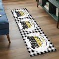 thumbnail image 4 of Summer Lemon 2'x6' Runner Rug, Watercolor Truck Yellow Fruits Black Plaid Washable Non-Slip Area Rugs for Hallway Kitchen Floor Bedroom Entryway, StainResistant Laundry Carpet Decoration Indoor Mat, 4 of 9