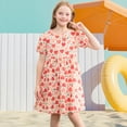 thumbnail image 6 of HomeGardon Girls Dress,Dresses for Girl Summer Toddler Baby Girls Short Sleeve Dress Graphic Print Puff Sleeve Dress,100-170, 6 of 7