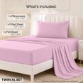 thumbnail image 4 of Lux Decor Collection Twin XL Bed Sheets - Brushed Microfiber 3 Piece Bed Sheets Set upto 16 inches Deep Pocket, Pink, 4 of 10