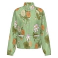 thumbnail image 5 of Jackets for Women Winter Coat Jackets Flannel Stand Collar Jacket(Floral Green Background Design,Size:S-4XL), 5 of 7