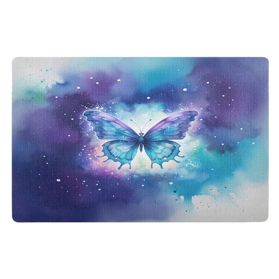 Ryvnso Butterfly Door Mats Outdoor Indoor Entrance Low Profile Floor Rugs 32"x20" Carpet