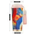 thumbnail image 3 of Stainless Steel Coffee Cup 7.7×2.6×3.5in Tapered Design Nylon Woven Wrist Strap Portable Durable Cup Bottom With Non-Slip Sticker Indianred Tie-Dye Background Vibrant Colors And Swirling Patterns, 3 of 8